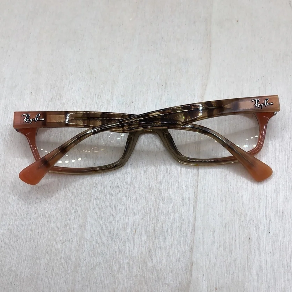 Ray-Ban  RB5150-5487 Women Brown Orange Peachy Rectangle Glasses FRAMES ONLY